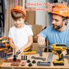 Hibility Kids Tool Set with Tool Box & Electronic Toy Drill, Pretend Play Kids Construction Kits, Toy Tools for Toddlers 3-5, Kids Tool Sets for Boys Ages 4-6