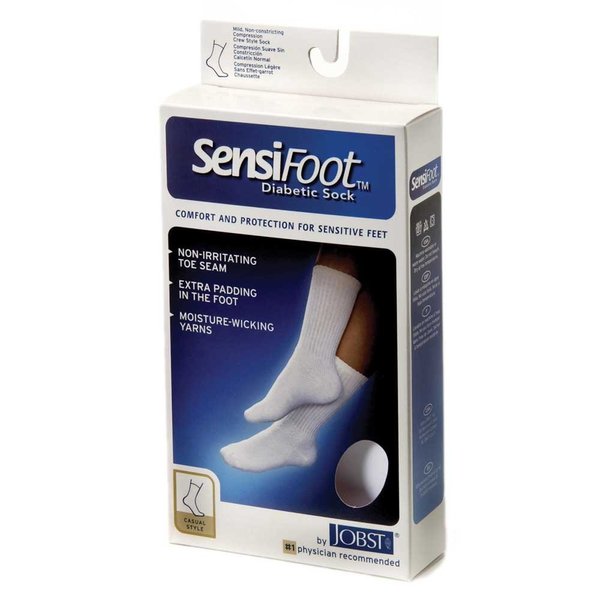 JOBST SensiFoot Diabetic Compression Socks 8-15 mmHg Knee High Closed Toe Black Medium