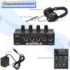 Pyle 4-Channel Portable Stereo Headphone Amplifier - Professional Multi-Channel Mini Earphone Splitter Amp w/4 ¼” Balanced TRS Headphones Output Jack and 1/4' TRS Audio Input For Sound Mixer - PHA40