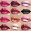 evpct 1Pcs Rose Pink Metallic Shimmer Glitter Lip Gloss Liquid Lipstick Long Lasting Waterproof 24, Glitter Pearlescent Metallic Sparkly Glossy Liquid Lipsticks Lip Stain Makeup Set for Women 01#