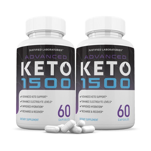 (2 Pack) Advanced Keto 1500 Keto Pills 1275MG New & Improved Formula Contains Apple Cider Vinegar Extra Virgin Olive Oil Powder Green Tea Leaf 120 Capsules