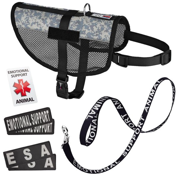 Dogline Emotional Support Dog Vest Bundle with Adjustable Service Dog Vest Harness, Reflective Emotional Support and ESA Patches, Emotional Support Leash, Emotional Support Animal ID Card