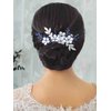 Campsis Flower Bride Wedding Hair Comb Silver Rhinestone Bridal Hair Side Comb Floral Wedding Headpiece for Brides Crystal Hair Accessories for Women and Girls