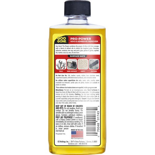 Goo Gone Pro-Power Adhesive Remover - 8 Ounce (2 Pack) - Use on Silicone, Caulk, Contractor's Adhesive, Tar, Adhesive and More