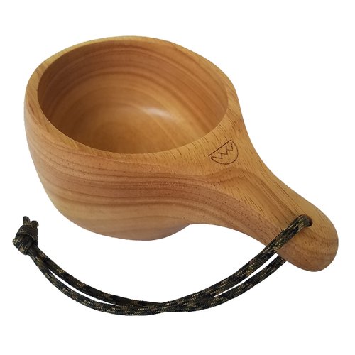 Coopers Bay "Kyrre Nordic Kuksa - Hand Carved Solid Wood Camp Mug - This Eco-Friendly Camping Bowl is a Great Addition to Your Family Camping Cooking Gear