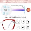MORESHINE Fashion Oversized Square Blue Light Glasses for Women Anti Fatigue Prevent Headache Computer Eyeglasses Frames (Red)