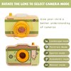 Wooden Mini Pretend Camera Toy with Real Sounds and Light for Toddlers 1 2 3 Years Old, Neck Hanging Photographed Props for Boys Girls Children Kids