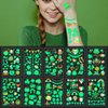 145pcs St Patricks Day luminous Temporary Tattoos,Irish Festival Glow in The Dark Tattoos,St Patrick's Day Accessories clover Tattoo Sticker,Kiss Me I'm Irish Party | Shamrock Arts and Crafts 10 sheet