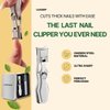 LUXGRIP Nail Clipper for Thick Nails. Nail Clipper for Thick, Ingrown Nails. German Nail Clipper. Wide Open Toenail Clippers for Seniors Thick Nails. No Splash Nail Clippers (Gray)