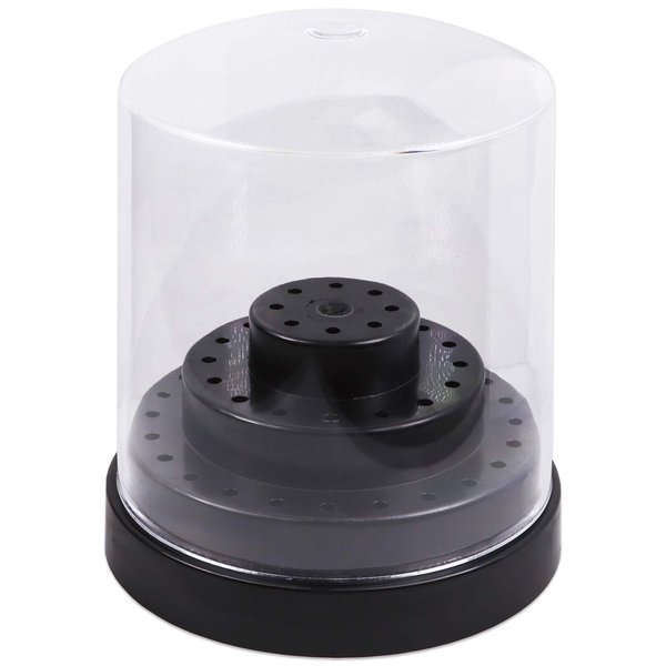 PANA Nail Drill Bit Holder 48 Holes Stand Display Organizer Black - Dust Proof Storage Container Box Case Tools for Home Use or Nail Salon