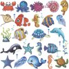 Hohamn Glitter Ocean Sea Animals Temporary Tattoos for Kids - 120+ Cartoon Ocean Animal Fake Tattoos for Girls Boys Birthday Party Supplies Favors, Baby Shower