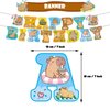 Capybara Birthday Party Supplies Includes Capybara Happy Birthday Banner, Cake Topper, Cupcake Toppers, Balloons, Cute Capybara Theme Party Decoration for Boys and Girls Birthday Party Decor