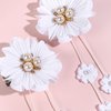 White Flower Hair Clips Cute Flower Tassels Hair Clip White Pearl Jewel Hairgrips Design Fashion Floral Girl Bow Alligator Clips Hair Decoration for Women Girl 2Pcs (White flower Tassels)