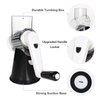 Rotary Cheese Grater Cheese Shredder - Cambom Kitchen Manual Cheese Grater with Handle Vegetable Slicer Nuts Grinder 3 Replaceable Drum Blades and Strong Suction Base Free Cleaning Brush