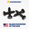 Stainless Steel Black Lag Bolts 3/8" x 2" Hex Lag Screws (10 pcs) 18-8 Stainless Black Oxidized in USA