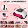 UV LED Nail Lamp with 72 Beads, 300W UV Light Nail Dryer for Gel Polish, Fast Gel Nails Curing Lamp with Auto Sensor and 4 Timer Settings, Professional Nail Art Drying Lamps Light for Home (White)