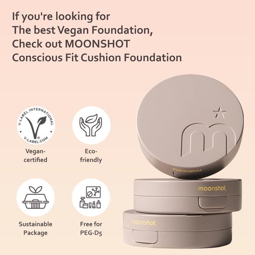 MOONSHOT KOREA Conscious Fit Cushion Foundation Flawless Coverage, Dewy Finish, Easy Application for All Skin Types (Cosmic Vanilla, 21N)