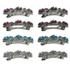 JCGY Set of 8 Hair Barrettes Small French Clip Barrettes Sparkly Crystals, 2 ea ameRedAquaCry1338-ame224