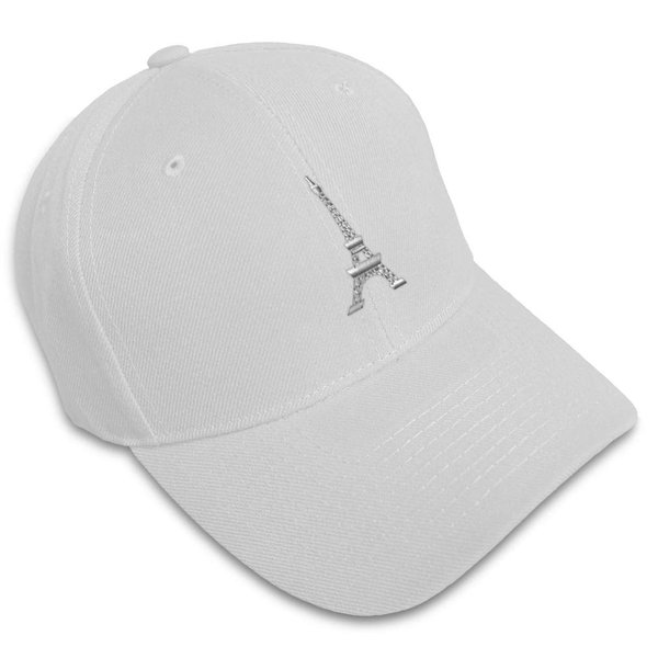 Custom Baseball Cap Paris Travel Eiffel Tower Embroidery Europe Acrylic Dad Hats for Men & Women White Design Only