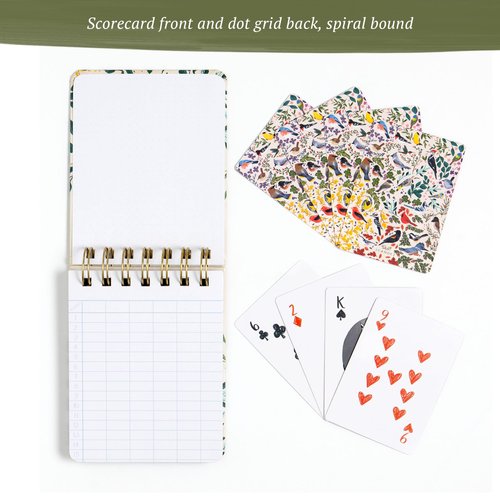 1Canoe2 Feathered Friends Birds Playing Card & Score Pad Set: Unique Bird Playing Cards Themed, Cool Deck of Cards for Card Games, Poker Cards, and Gifts for Bird Lovers, Card Games for Adults