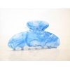Marbled turquoise blue and white acrylic hair claw clip