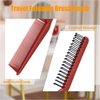 Qjaiune 6PCS Travel Foldable Brush Comb Portable Folding Comb, Anti-Static Hair Comb Mini Pocket Comb, Double Headed Hair Brush Hairdressing Tools Plastic Folding Comb for Men Women (White + Burgundy)