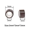 2000Pcs Premium Silicone Micro Link Rings 5mm Lined Beads for I Tip Hair Extensions (2000Pcs, Dark Brown)