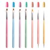 Nail Art Brushes Dpolla 7PCS Nail Art Brush Set Gel Polish Nail Art Design Pen Painting Tools with Nail Extension Gel Brush, Builder Nail Gel Brush, Nail Art Liner Brush and Nail Dotting Pen Salon Perfect For Home DIY Manicure
