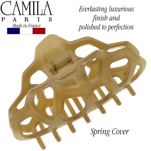Camila Paris CP2516 French Hair Clip for Women, Beige, Girls Hair Claw Clips Jaw Fashion Durable and Styling Hair Accessories for Women, Strong Hold No Slip Grip, Made in France