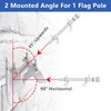 Flag Poles for Outside House - 5ft Tangle Free Flag Pole for House with Holder Bracket,Stainless Steel Flag Pole Kit for 3x5 American Flag,White Flagpoles Residential for Outdoor Porch Truck Boat