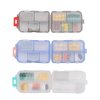 YEEHO Pill Case - Portable Supplements Tablet Container Box with 10 Compartments - Medicine Capsule Vitamin Foldable Organizer Dispenser Holder Storage for Travel Trip Pocket Purse - Clear White