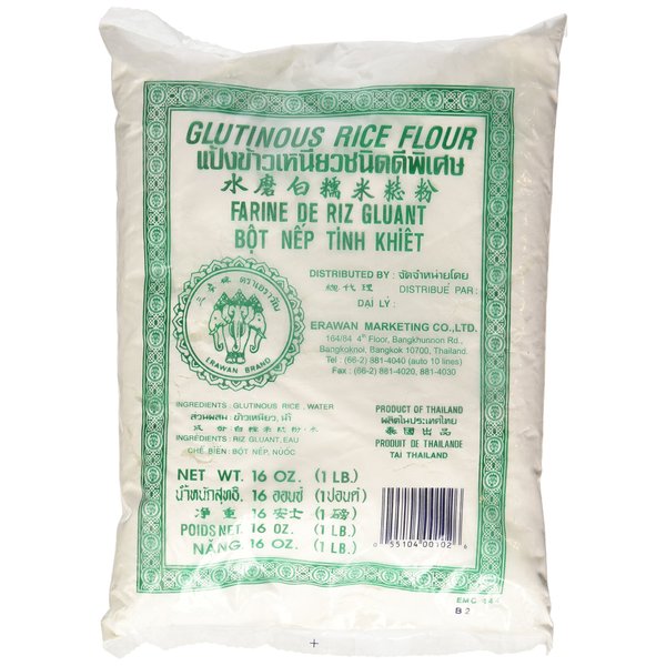 ERAWAN, Dried Sweet 2x 1 Lb Traditional Water Milled, Glutinous Rice Flour, 32 Ounce