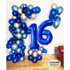 Blue Number 2 Balloons 40 Inch Giant Laser Navy Blue 2 Helium Balloons for Boys 2st Birthday Party Supplies 2st Anniversary Events Decorations