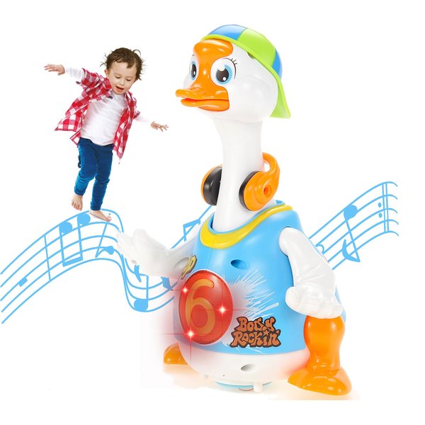 PowerTRC Kids Musical Dancing, Singing and Talking Hip Hop Goose | Flashing Lights | Interactive Toy | Electronic Buddy | Blue