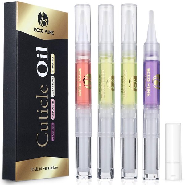 4-Pack Liquid Cuticle Protector Pen – Nails Art Accessories, Nail Strengthener, Nail Polish Gel Base, Cuticle Moisturizer
