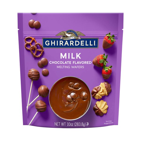 Ghirardelli Chocolate Melting Wafers Milk Chocolates for Candy Dipping & Baking, 10 Oz