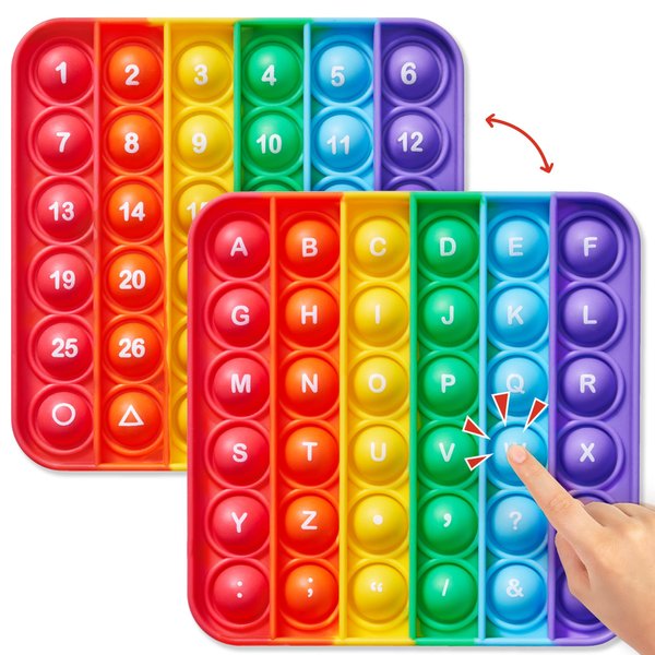 JoyCat Double Sided Alphabet Numbers Fidget Toys,ABC Learning and Educational Toys, Stress Relief, Autism Sensory Toys,26 Letters on One Side,Numbers 1-30 on The Other Side (1 Pack)
