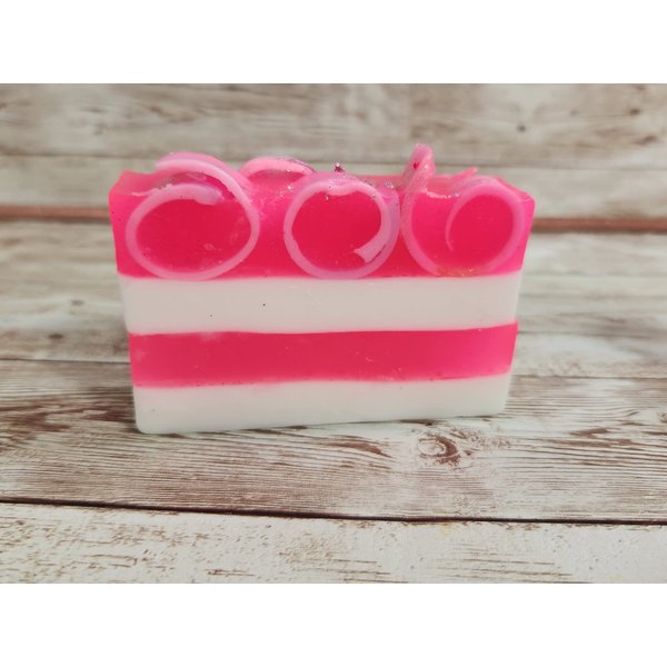 Pink Sugar Handmade Soap Bar. All Natural Shea Butter, Mango Butter/Goat Milk Soap and Makeup Brush cleaner