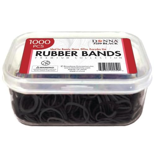 DONNA 1000pcs Elastic Bands for Women Rubber Bands Hair Bands for Kid Hair, Hair Ties for Women Black