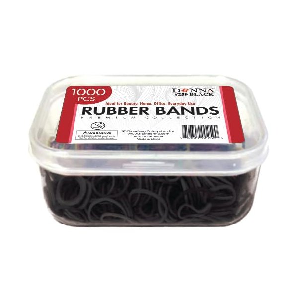 DONNA 1000pcs Elastic Bands for Women Rubber Bands Hair Bands for Kid Hair, Hair Ties for Women Black