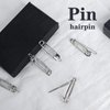 15 Pcs Hair Pins Hair Clips Alloy Safety Pin Shape Hairpin Barrettes Goth Hair Pins Set Hairdressing Tool Hair Accessories (Silver)