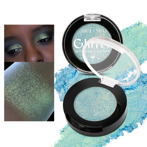 BEUSELF Green Eyeshadow Shimmery Single, Highly Pigmented Metallic Eye Glitter, Long-Lasting Forest Green Metallic Eye Shadow, Sparkly Chameleon Cream Eye Shadow Palette for Green Eyes, Talc Free #4D