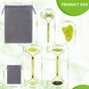 Jade Roller & Gua Sha Set, 4 in 1 Gua Sha Facial Massage Tool Beauty Face Roller Tools for Neck, Eyes, Body Muscle Relaxing and Relieve Fine Lines and Wrinkles