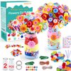 Crafts for Girls Ages 4-12 Gift Make Your Own Flower Bouquet with Buttons Felt Flowers, Graduation Gifts Vase Art and Craft for Children - DIY Activity for Boys & Girls Age 6 7 8 9 10 11 12 Year Old