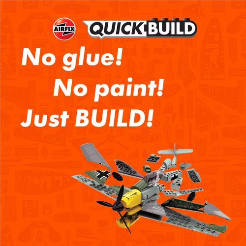 Airfix Quickbuild Messerschmitt 109 Airplane Brick Building Plastic Model Kit J6001