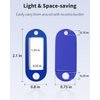 Uniclife 40 Pieces Key Tags 2 Inch Soft Plastic Key Chain Tags with Blank Paper Labels Clear Windows Protective Films and Split Rings Flexible Item Identifiers, Blue