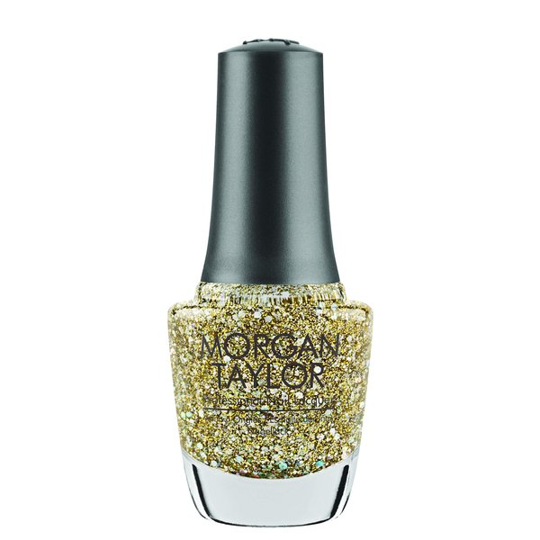 Morgan Taylor Nail Lacquer (All That Glitters Is Gold) Gold Sparkle Nail Polish, Finger Nail Polish, Long Lasting Nail Polish, Gold Nail Lacquer, Finger Nail Polishes, 5 ounce