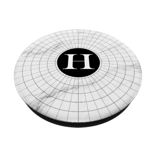 Cell Phone Pop Out Holder,White and Black Spiderweb Letter H PopSockets Grip and Stand for Phones and Tablets