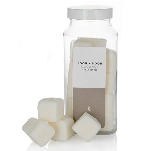 JOON X MOON Sugar Scrub (Coconut, 1 Pack), Exfoliating Body Scrub, Moisturizing Aloe and Shea Butter to Soften and Nourish Skin, Beauty and Self Care Essential, Single Use Scrub Cubes, 10 oz
