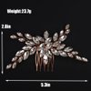 BERYUAN Dainty Crystal Rhinestone Hair Comb Rose Gold Wedding Hair Side Comb Teardrop Rhinestone Headpiece Bridal Hair Comb Crystal Wedding Hair Accessories for Brides Bridesmaid